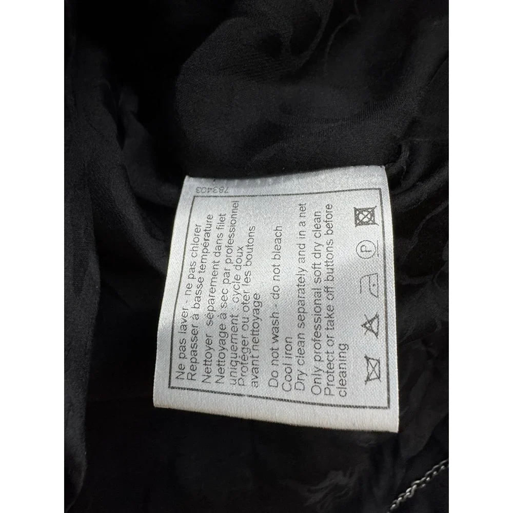 CHANEL PRE-OWNED 2008 SINGLE-BREASTED WOOL BLAZER - P33310 - BLACK‎ Size 48
